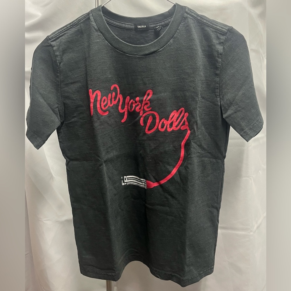 Talula Charcoal Tee with Red Graphic
